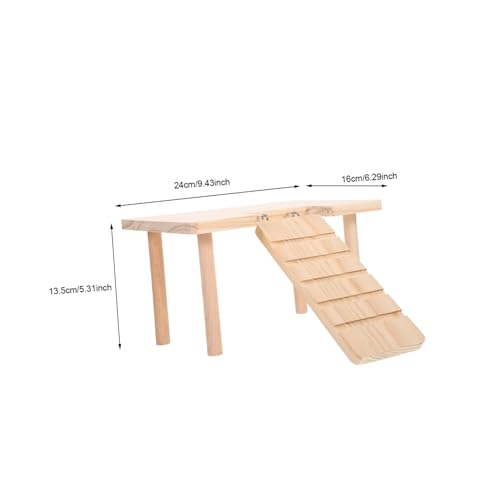 LOLIPPYY Holzplattform mit Rampe für Hamster Käfig Multifunktionales Kletterspielzeug für Kleintiere Natürliches Kauspielzeug Bewegung und Balance Geeignet für Hamster Gerbils und von LOLIPPYY