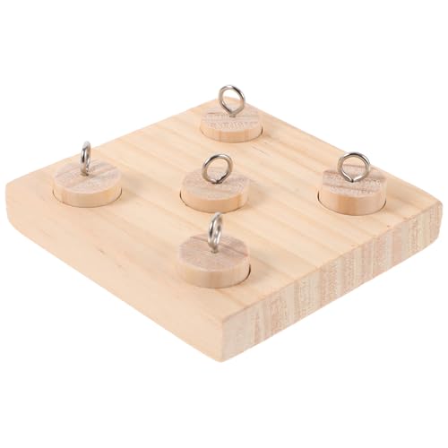 LOLIPPYY Holzspielzeug Vogel Knabberspielzeug Papagei Trainingsspielzeug Holz Säule Natürliche Farbe Kompakt Robust Einfach Montage für Kleintiere Wellensittiche Sittiche von LOLIPPYY