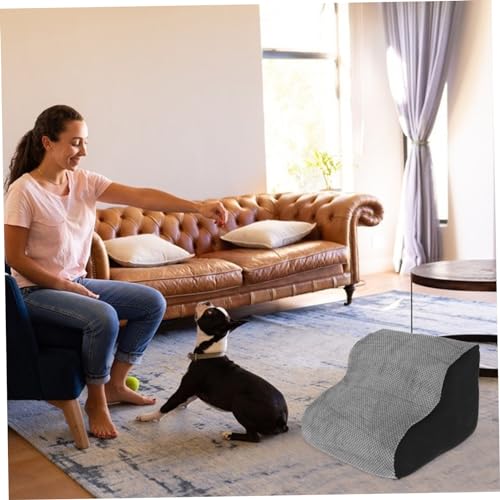 LOLIPPYY Hundetreppe aus Hochdichtem Schaumstoff rutschfeste Haustiertreppe für Kleine Hunde und Katzen Stabile Kletterleiter für Sofa Bett und Auto Langlebige Indoor Tierrampe von LOLIPPYY