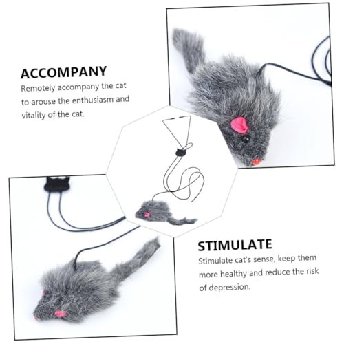 LOLIPPYY Interaktives Katzenspielzeug Langes Verschleißfestes Kitten Accessory mit Dreieckigem Haken und Schwarzer Maus für Katzenbeschäftigung und Spielerisches Training zu Hause LOLIPPYY Interaktives Katzenspielzeug Langes Verschleißfestes Kitten Accessory mit Dreieckigem Haken und Schwarzer Maus für Katzenbeschäftigung und Spielerisches Training zu Hause von LOLIPPYY