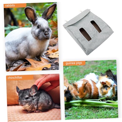 LOLIPPYY Kaninchen Heu Futterbeutel aus Strapazierfähigem mit Haken Wiederverwendbarer Grasspender für Meerschweinchen und Kleine Tiere Platzsparend zum Aufhängen im Käfig und Garten von LOLIPPYY