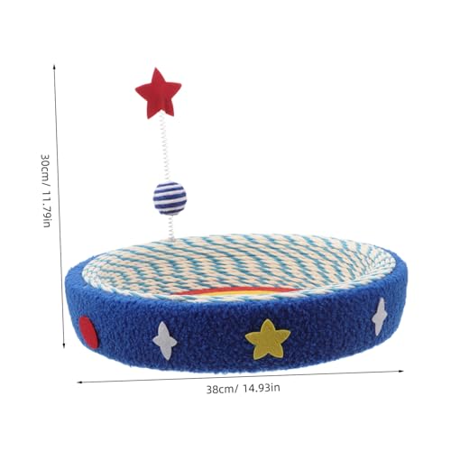 LOLIPPYY Katze Kratzschale Sternenmuster Sisal Kratzmatte Rundes Lounge Bett für Kleine Indoor Kätzchen Kratzplatz und Ruhebereich für Katzen LOLIPPYY Katze Kratzschale Sternenmuster Sisal Kratzmatte Rundes Lounge Bett für Kleine Indoor Kätzchen Kratzplatz und Ruhebereich für Katzen von LOLIPPYY