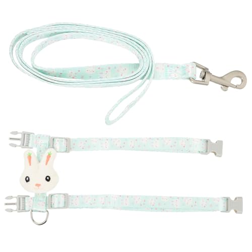 LOLIPPYY Katzen Geschirr mit Leine Verstellbar Angenehmes Leichtes Nylon Geschirr für Kätzchen Komfortabel und Ausbruchsicher für Spaziergänge und Draußen Niedliches Kaninchen Design Grün LOLIPPYY Katzen Geschirr mit Leine Verstellbar Angenehmes Leichtes Nylon Geschirr für Kätzchen Komfortabel und Ausbruchsicher für Spaziergänge und Draußen Niedliches Kaninchen Design Grün von LOLIPPYY
