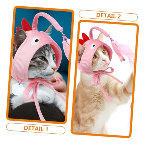 LOLIPPYY Katzenspielzeug Kopfband Teaser mit Fischdesign Interaktives Katzenkopfzubehör für Katzen und Kätzchen Grauer Großer Augen laternenfisch Lustiges Katzenunterhaltungsspielzeug von LOLIPPYY