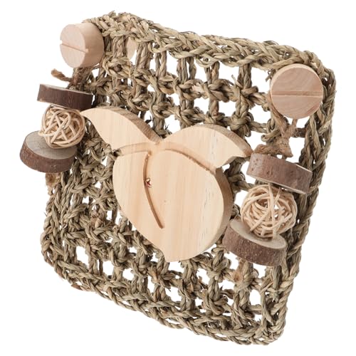 LOLIPPYY Kauspielzeug Grasmatte für Kleintiere Robustes Nagetier Kauspielzeug und Schutzmatte für Kaninchen Meerschweinchen Hamster Langlebige Weidenmatte für Käfigboden und Pfotenschutz von LOLIPPYY