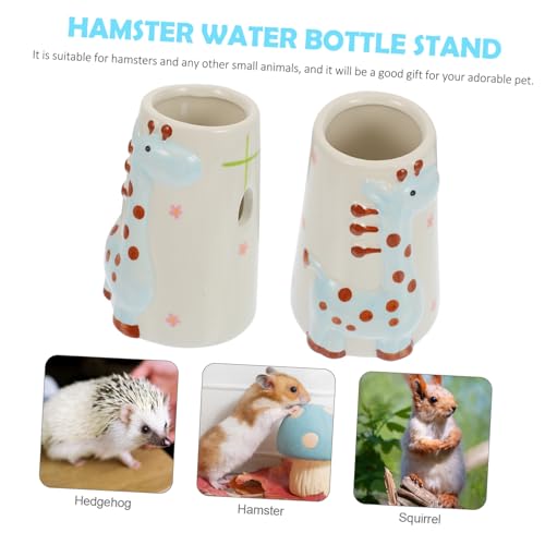 LOLIPPYY Keramik Hamster Trinkflasche Ständer Stabiler Wasserspenderhalterung für Kleintiere Zwerghamster Blau Langlebiger Keramikhalter mit Rutschfester Basis von LOLIPPYY