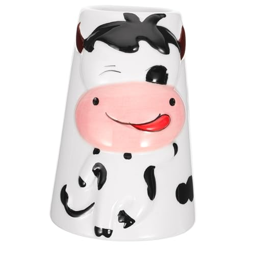 LOLIPPYY Keramik Hamster Wasserkessel Halterung mit Kuh Design Glatte Oberfläche Langlebig und Bruchsicher Geeignet für Hamster Igel und Kleine Haustiere Leichter und Einfach zu Reinigen von LOLIPPYY