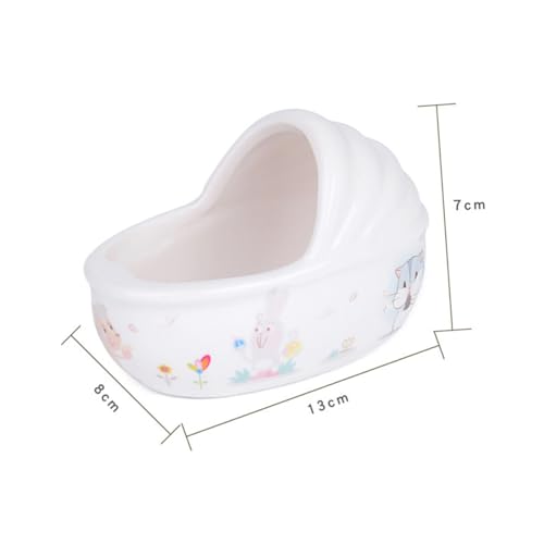 LOLIPPYY Keramik Hamster badewanne Adorable Badewanne für Zwerghamster Sicheres Reinigungsbecken Kreatives Badezubehör für Hamsterpflege Zuhause oder Zoohandel Zufällige Zufällige Farbe von LOLIPPYY