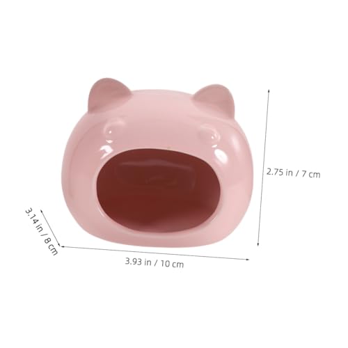 LOLIPPYY Keramik Hamsterhaus Kleintier Versteck Kühles Schlafhaus für Ratten Igel Meerschweinchen Cartoon Design Kleines Haustier Versteck Rosa von LOLIPPYY