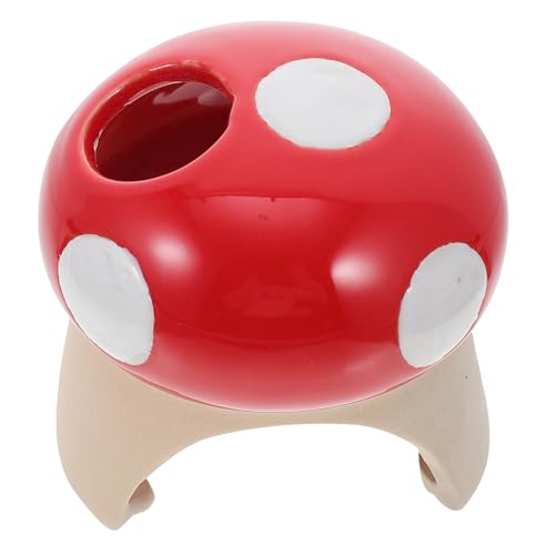 LOLIPPYY Keramik Hamsternest Pilzform Rot Kleines Versteck Haustierversteck Leicht Tragbar Robust Für Zwerghamster Streifenhörnchen Und Kleine Tiere von LOLIPPYY