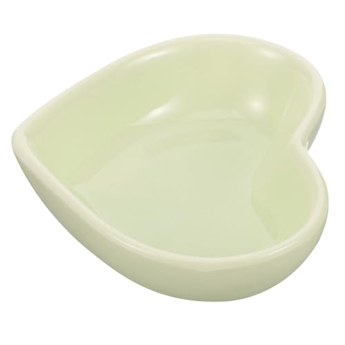LOLIPPYY Keramik Haustier Futterschale Herzform Grün Anti Umkippen Kleintier Futternapf für Hamster Kaninchen Eichhörnchen Robust und Kompakt für Käfig Zubehör von LOLIPPYY