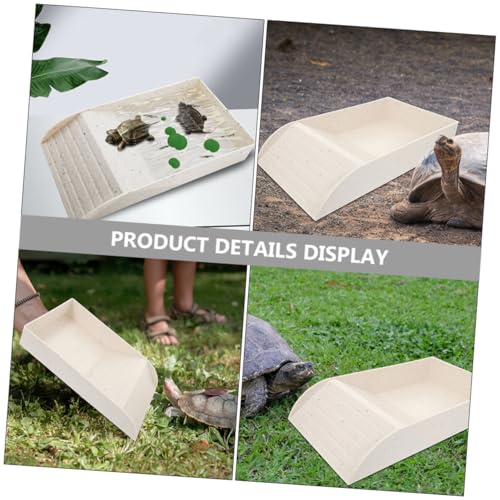 LOLIPPYY Kleine Schildkröten Futter und Wasserschale mit aus Robustem Kunststoff rutschfeste Terrarienplattform für Reptilien Frösche und als Zubehör für Aquarium und Lebensraum von LOLIPPYY