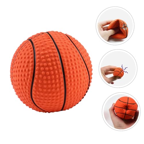 LOLIPPYY Kleiner Basketball hundespielzeug aus Langlebigem Latex mit Quietschfunktion Interaktives Kauspielzeug zur Zahnpflege Leicht und Tragbar für Kleine und Mittelgroße Hunde Geeignet von LOLIPPYY