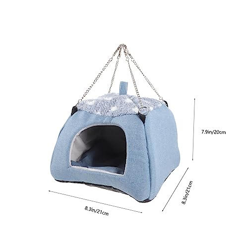 LOLIPPYY Kleintier Hängematte Blau Groß Atmungsaktives Hamsterhaus Komfortables Schlafnest für Hamster Rennmäuse Chinchillas Nest für Kleine Haustiere Langlebiges und Dekoratives von LOLIPPYY