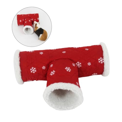 LOLIPPYY Kleintier Tunnelspielzeug Warmes Fleece Versteckbett für Hamster Meerschweinchen Ratten Weicher Sicherer Spieltunnel mit Zufälliger Farbe für Winter und Zufällige Zufällige Farbe von LOLIPPYY
