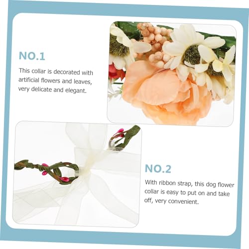 LOLIPPYY Leichtes Hundehalsband mit Blumen Sicherer Langlebiger Floraler Kranz für Hochzeit Party und Fotoshootings Komfortabel für Hunde und Katzen Geeignet von LOLIPPYY