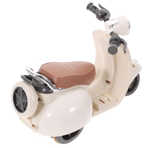 LOLIPPYY Luminöses Rotierendes Motorrad mit Musik für Kleine Haustiere Beißfestes Kunststoffspielzeug zur Bewegung und Stressabbau Dekoratives Hamsterkäfig zubehör in Beige von LOLIPPYY