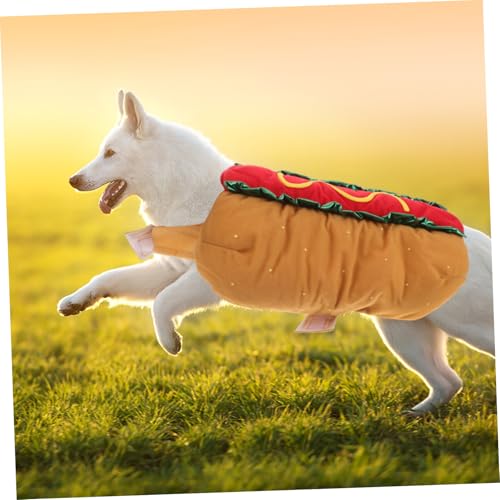 LOLIPPYY Lustiges Haustier Hot Dog Kostüm Hund und Katze Halloween Cosplay Kleid mit Elastischem Bequem für Welpen und Festliche Verkleidung für Halloween und Weihnachten von LOLIPPYY