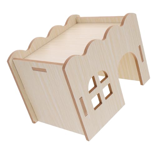 LOLIPPYY Meerschweinchen Haus aus Holz Langlebiges Kleintier Versteck mit Belüftung Multifunktionales Spielhaus für Hamster Chinchilla zum Verstecken und Leicht zu Reinigen von LOLIPPYY