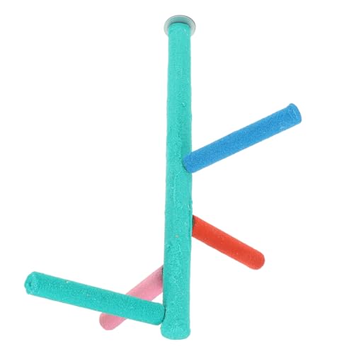 LOLIPPYY Natürliches Holz Papageien Spielplatz Vogelleiter mit Drehbarer Standstange für Kleine Vögel Wie Wellensittiche und Papageien rutschfeste Fußfreundliche Oberfläche Zufällige Farbe von LOLIPPYY