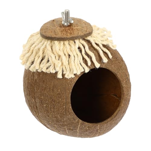 LOLIPPYY Natürliches Kokosnussschalen Vogelbrutnest Sicheres Gesundes Nistmaterial Leichtes Kleines Vogelhaus zum Aufhängen in Käfig oder Garten für Wellensittiche und Andere Ziervögel von LOLIPPYY