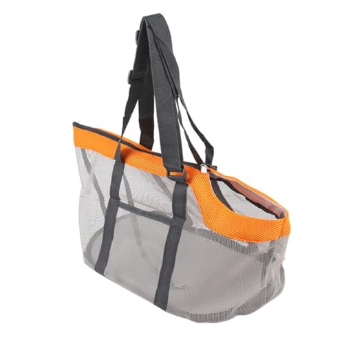 LOLIPPYY Nylon Mesh Haustier Tragetasche Atmungsaktiv Leicht Robust für Katzen Hunde Abnehmbarem Innenkissen für Reisen Wandern Alltag Orange von LOLIPPYY
