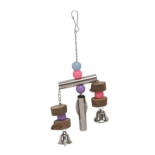 LOLIPPYY Parrot Hanging Toy Edelstahl Glockenspiel mit Klarem Klang Robustes Vogelspielzeug für Papageien Käfig Stressreduzierend und Langlebig Geeignet für Mittlere bis Große Vögel von LOLIPPYY