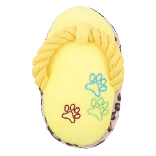 LOLIPPYY Plüsch Hundespielzeug Schuhform Kauspielzeug für Hunde Kauspielzeug zur Zahnpflege Stressreduzierendes für Welpen und Ausgewachsene Hunde Lustiges Haustier Gelb von LOLIPPYY