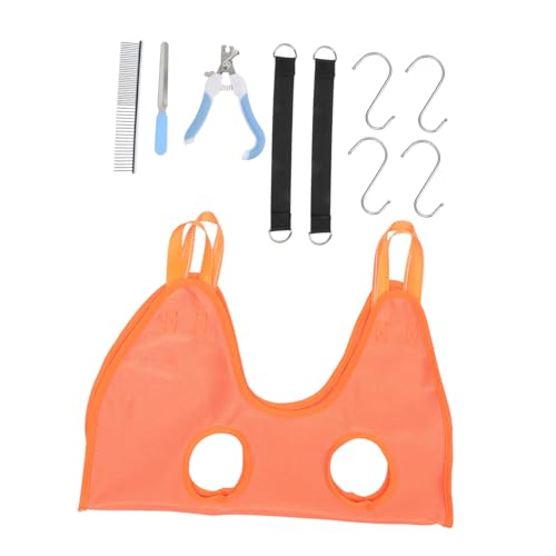 LOLIPPYY Professionelle Haustier-pflegehängematte S Orange Leichte Sichere Fellpflege und Nageltrimmer für Katzen und Kleine Hunde Edelstahl und Platzsparend und Langlebig von LOLIPPYY