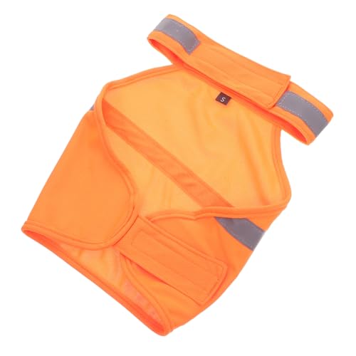 LOLIPPYY Reflektierende Warnweste für Hunde Verstellbare Sicherheitsweste aus Atmungsaktivem Material Hohe Sichtbarkeit für Spaziergänge Joggen Wandern Fluoreszierend Orange S von LOLIPPYY