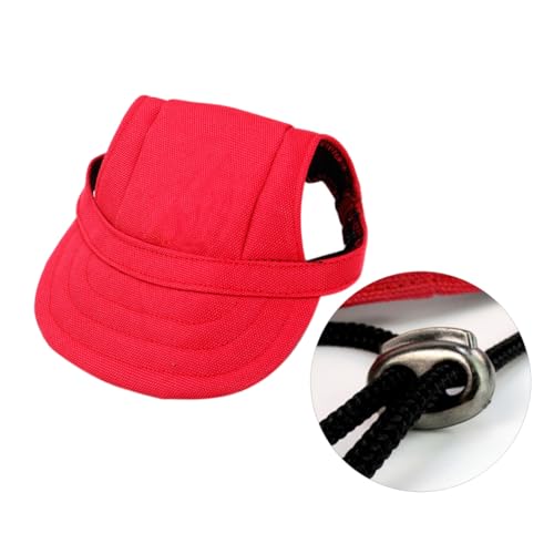 LOLIPPYY Rotes XL Hunde Baseball Käppi aus Oxford Atmungsaktiv und Komfortabel Modischer Sonnenschutz für Welpen und Kleine Hunde für Alltag und Outdoor Aktivitäten von LOLIPPYY