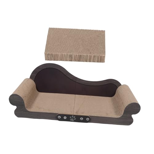 LOLIPPYY Sofa-förmiger Katzenkratzbrett aus Wellpappe Kratzfest frei von Abfall Großer Kratzbereich für Katzenpflege und Möbel Schutz für Indoor-kätzchen und Modernes Zuhause von LOLIPPYY