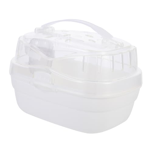 LOLIPPYY Tragbarer Hamsterkäfig für Reisen Robuster Zwerghamster Käfig mit Spielhausfunktion Komfortable Transportbox für Kleine Haustiere für Ausflüge und Outdoor Einsatz von LOLIPPYY