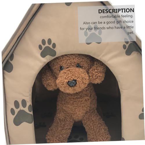 LOLIPPYY Tragbares Faltbares Hundezelt mit Weicher Wärmematte Klappbares Haustierbett für Hunde Katzen und Welpen Komfortables Outdoor hundebett mit Robustem Rahmen und Niedlichem von LOLIPPYY