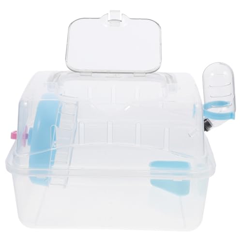 LOLIPPYY Transparenter Hamsterkäfig aus Leichtem Kunststoff Tragbar und Kompakt Outdoor Haustier Transportbox für Hamster und Meerschweinchen Sichere Reisebox mit Einfacher Pflegefunktion von LOLIPPYY