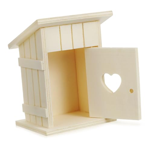 LOLIPPYY Unbehandeltes Holz Vogelhaus zum Bemalen Wetterfester Nistkasten für Kleine Vögel Sicherer Brutplatz mit Kleinem Einflugloch Einfache für Garten Baum Balkon Dekoratives von LOLIPPYY