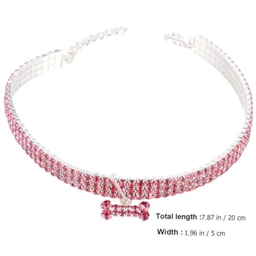 LOLIPPYY Verstellbares Hunde Halsband mit Funkelnden Kristallen Rosa Mini Knochen Anhänger Verstellbare Schnalle und Kette Modisches Haustier Zubehör für Kleine Hunde Bequem und LOLIPPYY Verstellbares Hunde Halsband mit Funkelnden Kristallen Rosa Mini Knochen Anhänger Verstellbare Schnalle und Kette Modisches Haustier Zubehör für Kleine Hunde Bequem und von LOLIPPYY