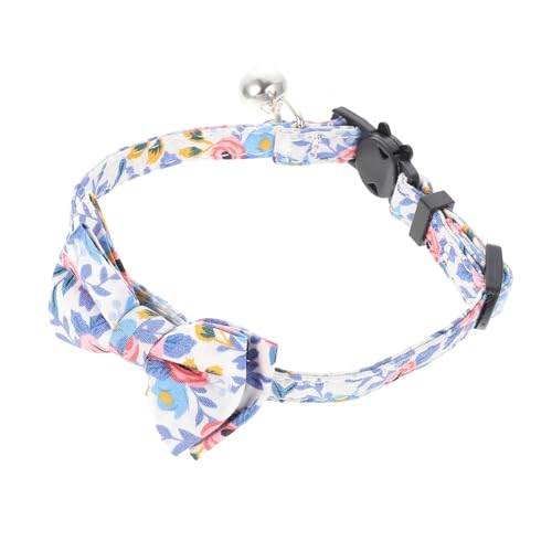 LOLIPPYY Verstellbares Katzen und Hundehalsband mit Blau Weißem Blumenmuster und Süßer Schleife Hautfreundlich Waschbar Breit Einstellbar Modisches Haustier Accessoire LOLIPPYY Verstellbares Katzen und Hundehalsband mit Blau Weißem Blumenmuster und Süßer Schleife Hautfreundlich Waschbar Breit Einstellbar Modisches Haustier Accessoire von LOLIPPYY