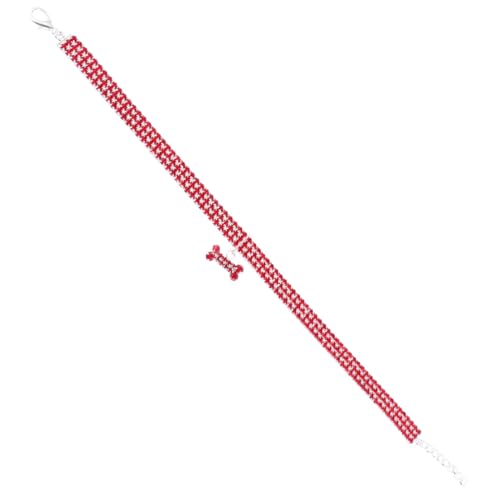 LOLIPPYY Verstellbares Rotes Hunde Halsband mit Funkelnden Strasssteinen Mini Knochen Anhänger Langlebiges Material Geeignet für Kleine und Mittelgroße Hunde Modisches Haustierzubehör LOLIPPYY Verstellbares Rotes Hunde Halsband mit Funkelnden Strasssteinen Mini Knochen Anhänger Langlebiges Material Geeignet für Kleine und Mittelgroße Hunde Modisches Haustierzubehör von LOLIPPYY