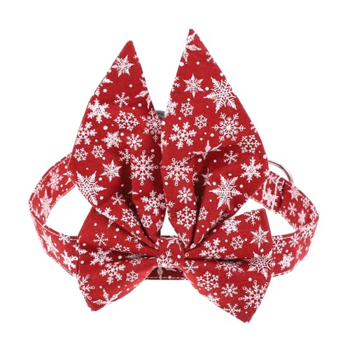 LOLIPPYY Verstellbares Weihnachts Katzenhalsband mit Großer Abnehmbarer Schleife Leichtes und Sicheres Haustierhalsband für Maximalen Festliches Design für Katzen und Hunde zur von LOLIPPYY