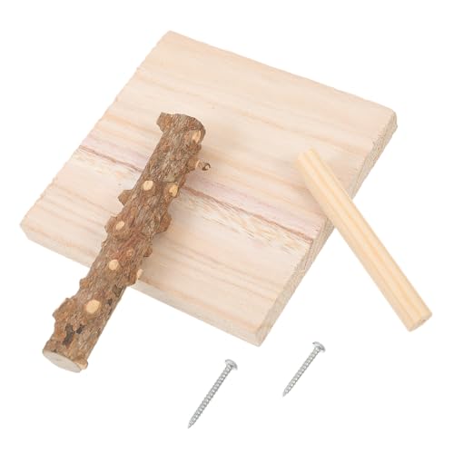 LOLIPPYY Vogel Trainingssitzstange Holz mit Breiter Stabiler Basis Kauspielzeug und Kletterspielzeug für Kleine Papageien und Sittiche als Desktop Spielplatz und Trainingsstand von LOLIPPYY