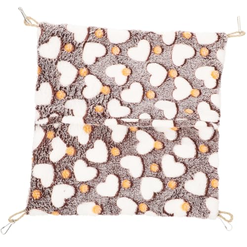 LOLIPPYY Warmer Haustier Schlafsack Hängematte für Meerschweinchen und Hamster Kuschelige Weiche Schlafunterlage für Kleine Nager Winterwarm und Bequem Braun mit Herzmuster LOLIPPYY Warmer Haustier Schlafsack Hängematte für Meerschweinchen und Hamster Kuschelige Weiche Schlafunterlage für Kleine Nager Winterwarm und Bequem Braun mit Herzmuster von LOLIPPYY