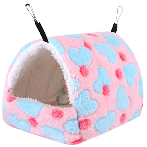 LOLIPPYY Warmes Hängendes Kleintierbett mit Haken Baumwoll hamsterhängematte für Kleine Haustiere Kuscheliges Winternest für Hamster Chinchillas Einfach zu Befestigen und Waschbar von LOLIPPYY
