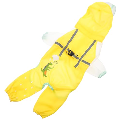 LOLIPPYY Wasserdichter Hunderegenmantel Vollschutz Leichter Outdoor Mantel für Kleine und Mittelgroße Hunde mit Kapuze und Einfach zu Verstauen für Spaziergänge bei Regen und von LOLIPPYY