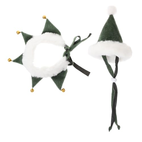 LOLIPPYY Weihnachtliches Haustier mit Glocken Verstellbar Grün für und Hunde Festliche Weihnachtsmütze mit Glocken Komfortabel und Leicht Anzulegen Teiliges von LOLIPPYY