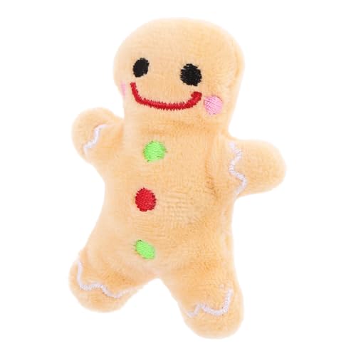 LOLIPPYY Weihnachtliches Plüschspielzeug Lebkuchenmann für Haustiere Langlebiges Kauspielzeug zur Zahnpflege Interaktives Hundespielzeug für Kleine und Mittelgroße Hunde Zerstörerisches von LOLIPPYY
