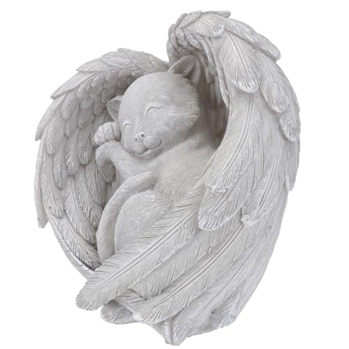 LOLIPPYY Wetterfeste Resin Katzen Gedenkstatue mit Engelsflügeln Grabstein für Haustierkatzen Dekoratives Tiergrab für Garten und Innenbereich Tröstendes Andenken für Katzenliebhaber LOLIPPYY Wetterfeste Resin Katzen Gedenkstatue mit Engelsflügeln Grabstein für Haustierkatzen Dekoratives Tiergrab für Garten und Innenbereich Tröstendes Andenken für Katzenliebhaber von LOLIPPYY
