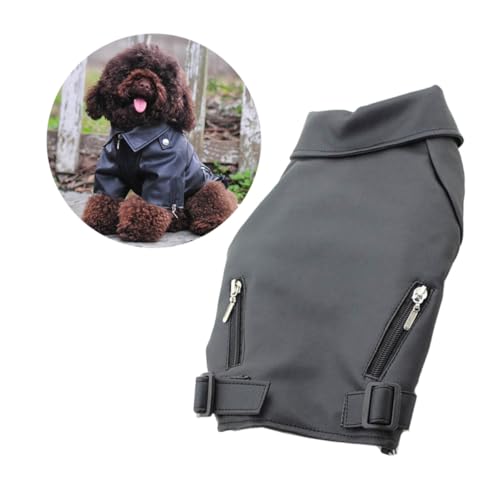 LOLIPPYY Winddichter PU Hundemantel XL Schwarz Warm Gefütterte Hundejacke mit Reißverschluss für Kaltes und Outdoor Modisch Langlebig und Bequem LOLIPPYY Winddichter PU Hundemantel XL Schwarz Warm Gefütterte Hundejacke mit Reißverschluss für Kaltes und Outdoor Modisch Langlebig und Bequem von LOLIPPYY