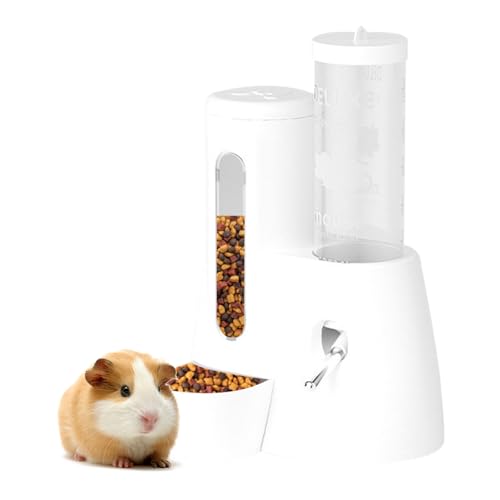 2-in-1 Hamster-Wasserflasche & Lebensmittelspender – Auslaufsicheres Design für Glas-/Drahtkäfige (120 ml BPA-frei + Doppeldichtungsdüse) Zwerghamster & Mäuse Essentials (Weiß, 6,3 × 5,1 × 4,3) von LOLLBIRD