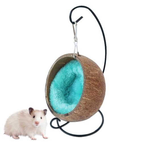 LOMUG Hamster Haus: Hängematte aus Kokosnussschale, Gemütliche Kuschelhöhle Mit Beweglichem Pad, Zubehör und Spielzeug für Hamster und Andere Kleintiere LOMUG Hamster Haus: Hängematte aus Kokosnussschale, Gemütliche Kuschelhöhle Mit Beweglichem Pad, Zubehör und Spielzeug für Hamster und Andere Kleintiere von LOMUG